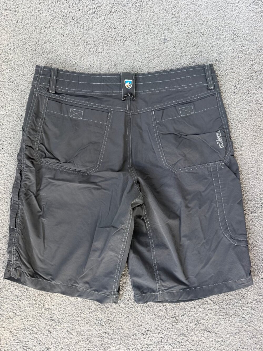 KUHL Renegade Hiking Trail Cargo Shorts Dark Slate Grey Khaki Men's Size 36 -EUC - Picture 7 of 9